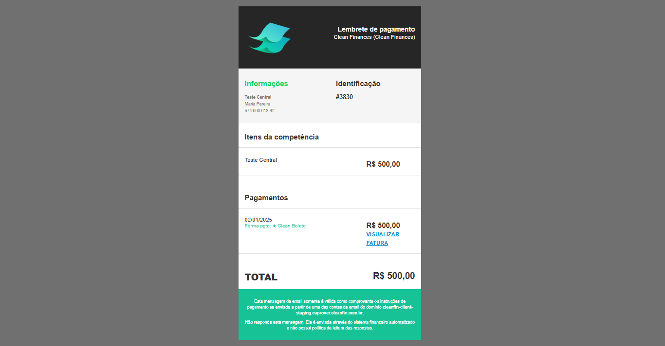 Lembrete de pagamento