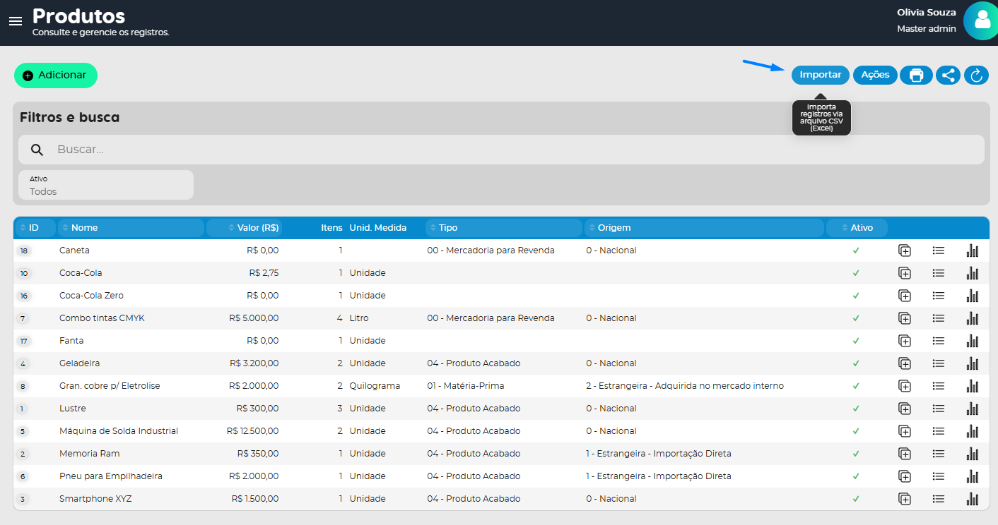 Produto Importar